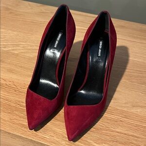 Giorgio Armani Women's Deep Red/Burgundy Suede Heels (new - box and dustbag